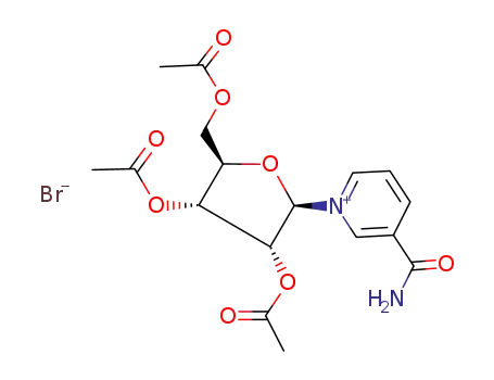 Molecular Structure of 78687-38-4 (N<sup>1</sup>-(2,3,5-Tri-O-acetyl-β-D-ribofuranosyl)-3-aminocarbonylpyridinium bromide)
