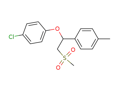 Molecular Structure of 89278-73-9 (Benzene, 1-chloro-4-[1-(4-methylphenyl)-2-(methylsulfonyl)ethoxy]-)