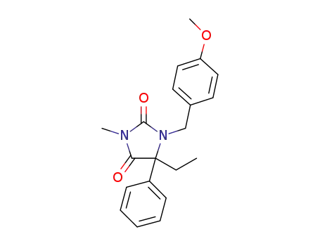 Molecular Structure of 1462367-31-2 (5-ethyl-1-[(4-methoxyphenyl)methyl]-3-methyl-5-phenylimidazolidine-2,4-dione)