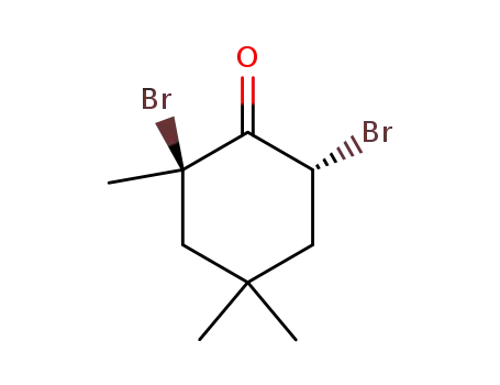Molecular Structure of 108127-54-4 ((+/-)-2<i>r</i>,6<i>t</i>-dibromo-2,4,4-trimethyl-cyclohexanone)