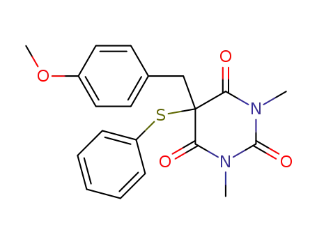 Molecular Structure of 114657-07-7 (1,3-dimethyl-5-(4'-methoxybenzyl)-5-phenylthiobarbituric acid)