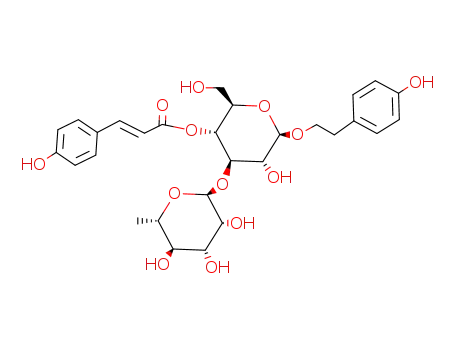 Molecular Structure of 97549-57-0 (b-D-Glucopyranoside,2-(4-hydroxyphenyl)ethyl 3-O-(6-deoxy-a-L-mannopyranosyl)-,4-[(2Z)-3-(4-hydroxyphenyl)-2-propenoate])