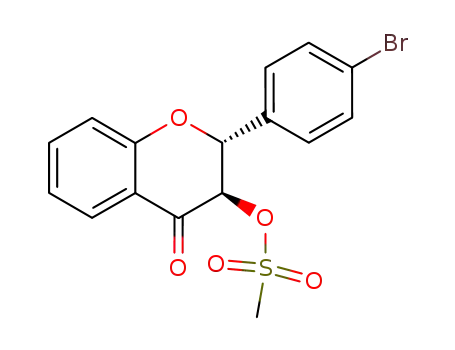 Molecular Structure of 81281-77-8 (4H-1-Benzopyran-4-one,
2-(4-bromophenyl)-2,3-dihydro-3-[(methylsulfonyl)oxy]-, trans-)