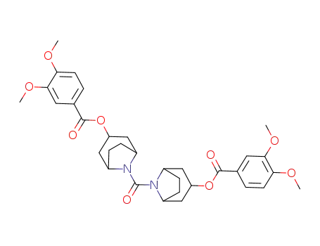 Molecular Structure of 85412-77-7 (Benzoic acid,3,4-dimethoxy-,carbonylbis(8- azabicyclo[3.2.1]octane-8,3-diyl) ester )