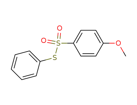Molecular Structure of 1146-42-5 (Benzenesulfonothioic acid, 4-methoxy-, S-phenyl ester)