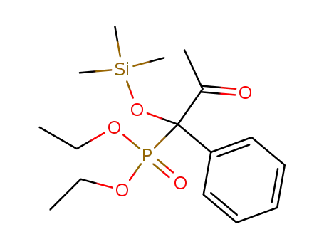 Molecular Structure of 71292-78-9 (Phosphonic acid, [2-oxo-1-phenyl-1-[(trimethylsilyl)oxy]propyl]-, diethyl
ester)