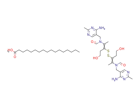 N-(4-Amino-2-methyl-pyrimidin-5-ylmethyl)-N-{(E)-2-[(E)-2-[(4-amino-2-methyl-pyrimidin-5-ylmethyl)-formyl-amino]-1-(2-hydroxy-ethyl)-propenyldisulfanyl]-4-hydroxy-1-methyl-but-1-enyl}-formamide; compound with heptadecanoic acid