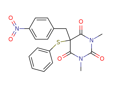 2,4,6(1H,3H,5H)-Pyrimidinetrione, 1,3-dimethyl-5-[(4-nitrophenyl)methyl]-5-(phenylthio)-