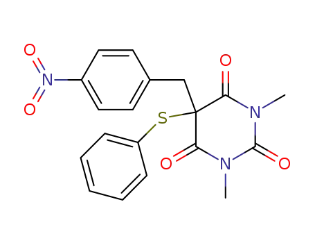 Molecular Structure of 114657-00-0 (1,3-dimethyl-5-(4'-nitrobenzyl)-5-phenylthiobarbituric acid)