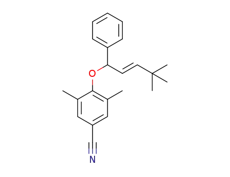 Molecular Structure of 1414864-89-3 (4-((4,4-dimethyl-1-phenylpent-2-en-1-yl)oxy)-3,5-dimethylbenzonitrile)