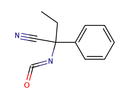Molecular Structure of 75356-38-6 (racem-α-Aethyl-α-cyan-benzylisocyanat)