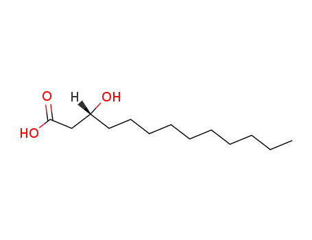 Molecular Structure of 14664-26-7 (Tridecanoic acid, 3-hydroxy-, (R)-)
