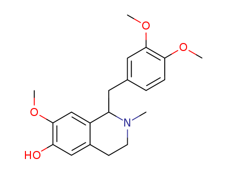6-Isoquinolinol,1-[(3,4-dimethoxyphenyl)methyl]-1,2,3,4-tetrahydro-7-methoxy-2-methyl- (9CI) cas  85-65-4