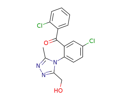 Molecular Structure of 54196-62-2 (2',5-dichloro-2-(3-hydroxymethyl-5-methyl-4H-1,2,4-triazol-4-yl)benzophenone)