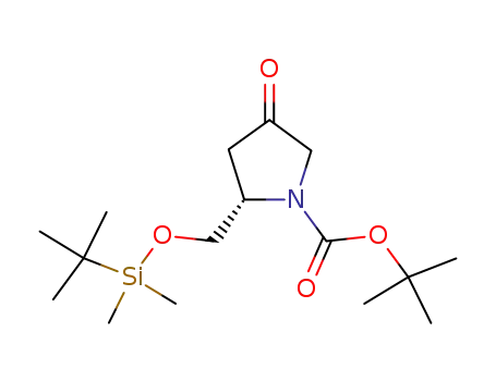 Molecular Structure of 220993-22-6 ((2S)-2-[[tert-ButyldiMethylsilyloxy]Methyl]-4-oxo-1-pyrrolidinecarboxylic Acid tert-Butyl Ester)