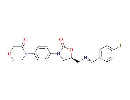 4-{4-[(S)-5-[(((4-fluorophenyl)methylene)amino)methyl]-2-oxo-1,3-oxazolidin-3-yl]phenyl}-morpholin-3-one