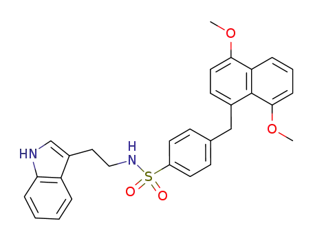 Molecular Structure of 126402-58-2 (4-(4,8-Dimethoxy-naphthalen-1-ylmethyl)-N-[2-(1H-indol-3-yl)-ethyl]-benzenesulfonamide)