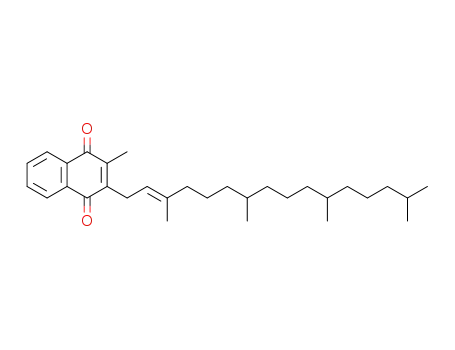 Molecular Structure of 79083-00-4 (1,4-Naphthalenedione,2-methyl-3-[(2E,7R,11R)-3,7,11,15-tetramethyl-2-hexadecen-1-yl]-, rel-)