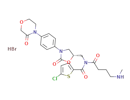 5-Chloro-N-[4-(methylamino)butanoyl]-N-({(5S)-2-oxo-3-[4-(3-oxomorpholin-4-yl)phenyl]-1,3-oxazolidin-5-yl}methyl)thiophene-2-carboxamide hydrobromide