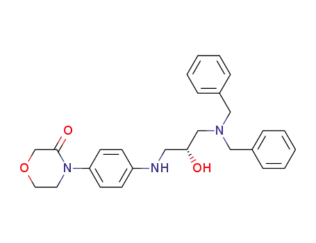 Molecular Structure of 1411775-00-2 (4-(4-{[(2R)-3-(dibenzylamino)-2-hydroxypropyl]amino}phenyl)morpholin-3-one)