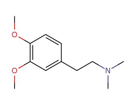 Molecular Structure of 3490-05-9 (N,N-dimethyl-3,4-dimethoxy-β-phenethylamine)