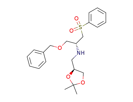 Molecular Structure of 220047-57-4 (((R)-2-Benzenesulfonyl-1-benzyloxymethyl-ethyl)-((S)-2,2-dimethyl-[1,3]dioxolan-4-ylmethyl)-amine)