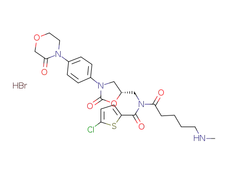 5-Chloro-N-[5-(methylamino)pentanoyl]-N-({(5S)-2-oxo-3-[4-(3-oxomorpholin-4-yl)phenyl]-1,3-oxazolidin-5-yl}methyl)thiophene-2-carboxamide hydrobromide