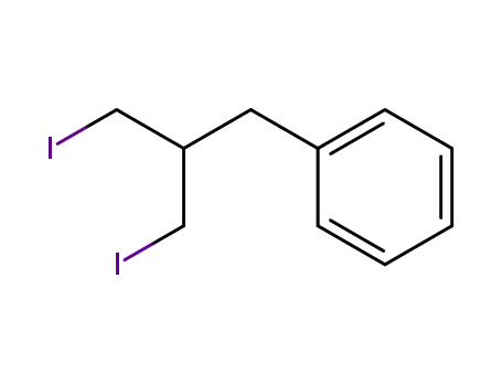 Molecular Structure of 40548-59-2 ((3-iodo-2-iodomethylpropyl)benzene)