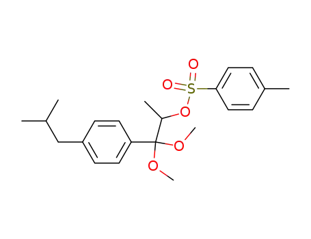 Molecular Structure of 81111-98-0 (Toluene-4-sulfonic acid 2-(4-isobutyl-phenyl)-2,2-dimethoxy-1-methyl-ethyl ester)