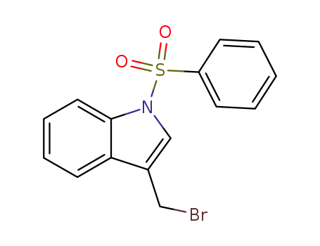 Molecular Structure of 58550-78-0 (1H-Indole, 3-(bromomethyl)-1-(phenylsulfonyl)-)