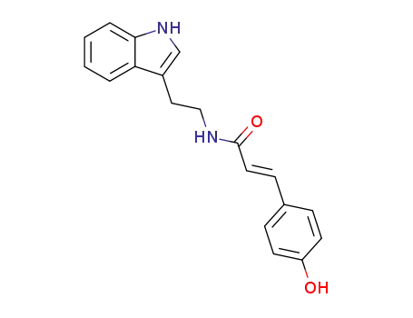 Molecular Structure of 212707-60-3 ((E)-N-(2-(1H-indol-3-yl)ethyl)-3-(4-hydroxyphenyl)acrylamide)