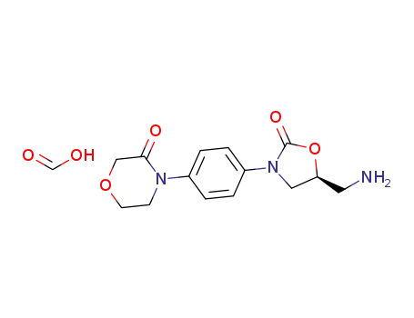 Molecular Structure of 1446022-16-7 ((S)-4-(4-(5-(aminomethyl)-2-oxo-oxazolidin-3-yl)phenyl)morpholin-3-one formate salt)