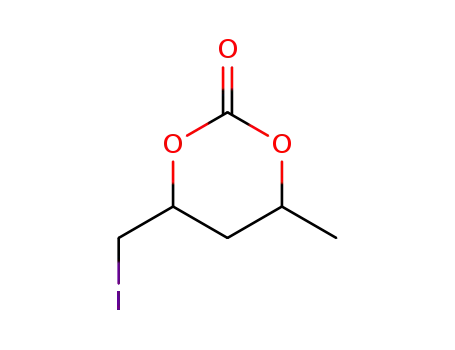 Molecular Structure of 78947-93-0 (1,3-Dioxan-2-one, 4-(iodomethyl)-6-methyl-)