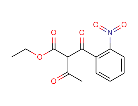 Molecular Structure of 57206-51-6 (Benzenepropanoic acid, a-acetyl-2-nitro-b-oxo-, ethyl ester)