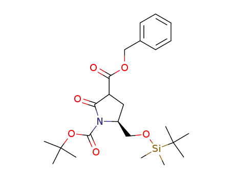 Molecular Structure of 108732-21-4 ((2S)-1-tert-butyloxycarbonyl-4-benzyloxycarbonyl-2-(tert-butyldimethylsilyl)oxymethyl-5-pyrrolidone)