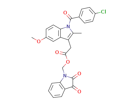 Molecular Structure of 1026676-65-2 ([1-(4-chloro-benzoyl)-5-methoxy-2-methyl-1<i>H</i>-indol-3-yl]-acetic acid 2,3-dioxo-2,3-dihydro-indol-1-ylmethyl ester)