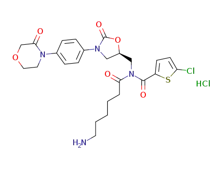 N-(6-aminohexanoyl)-5-chloro-N-({(5S)-2-oxo-3-[4-(3-oxomorpholin-4-yl)phenyl]-1,3-oxazolidin-5-yl}methyl)thiophene-2-carboxamide hydrochloride