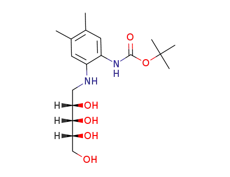 Molecular Structure of 569343-11-9 (N-(ribityl),N'-(Boc)-diamino-4,5-dimethylbenzene)
