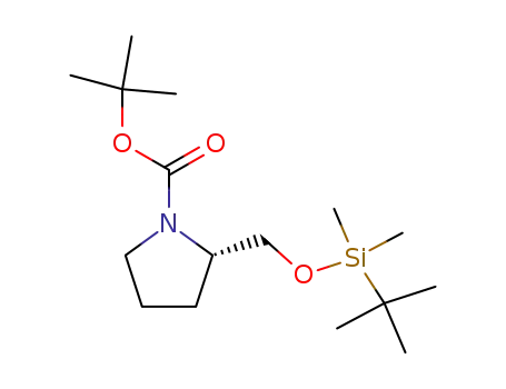 Molecular Structure of 108732-20-3 ((2S)-1-(tert-Butoxycarbonyl)-2-<(tert-butyldimethylsilyl)oxymethyl>pyrrolidine)