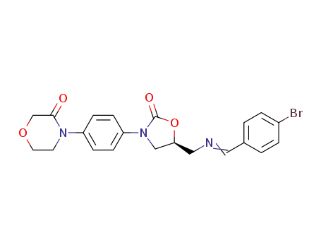 4-{4-[(S)-5-[(((4-bromophenyl)methylene)amino)methyl]-2-oxo-1,3-oxazolidin-3-yl]phenyl}-morpholin-3-one