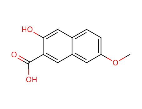 Molecular Structure of 143355-56-0 (3-Hydroxy-7-Methoxy-2-Naphthoic Acid)