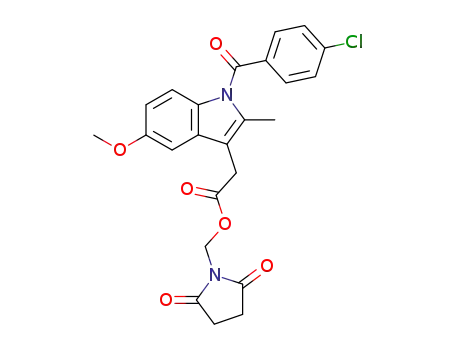Molecular Structure of 1026091-18-8 ([1-(4-chloro-benzoyl)-5-methoxy-2-methyl-1<i>H</i>-indol-3-yl]-acetic acid 2,5-dioxo-pyrrolidin-1-ylmethyl ester)