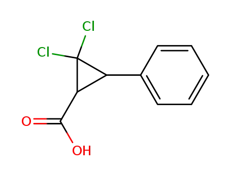 Molecular Structure of 34266-21-2 (1,1-dichloro-t-3-phenylcyclopropane-r-2-carboxylic acid)