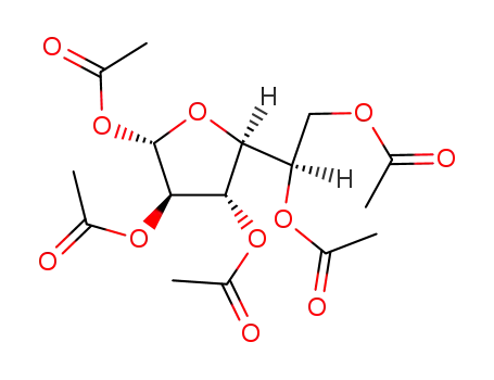 Molecular Structure of 62181-82-2 (1-O,2-O,3-O,5-O,6-O-Pentaacetyl-D-galactofuranose)