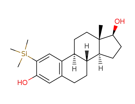 Molecular Structure of 55934-99-1 (2-(trimethylsilyl)estra-1,3,5(10)-triene-3,17β-diol)