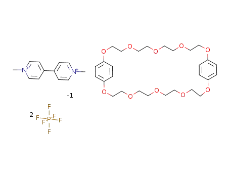 Molecular Structure of 113816-15-2 (C<sub>28</sub>H<sub>40</sub>O<sub>10</sub>*C<sub>12</sub>H<sub>14</sub>N<sub>2</sub><sup>(2+)</sup>*2F<sub>6</sub>P<sup>(1-)</sup>)