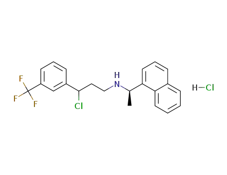 Molecular Structure of 1273259-52-1 ((R)-3-chloro-N-(1-(naphthalen-1-yl)ethyl)-3-(3-(trifluoromethyl)phenyl)propan-1-amine hydrochloride)