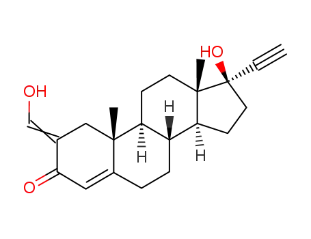 Molecular Structure of 2787-02-2 (17alpha-hydroxy-2-(hydroxymethylene)pregn-4-en-20-yn-3-one)