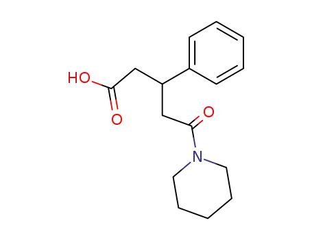 Molecular Structure of 102076-28-8 (5-oxo-3-phenyl-5-piperidino-valeric acid)