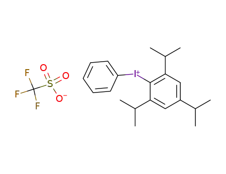 Molecular Structure of 312727-69-8 (phenyl(2,4,6-triisopropylphenyl)iodonium trifluoromethanesulfonate)